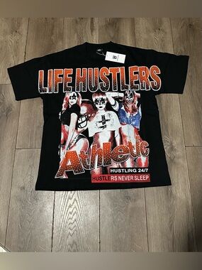 Hustler Hollywood Athletic Graphic Tee - Black/Red